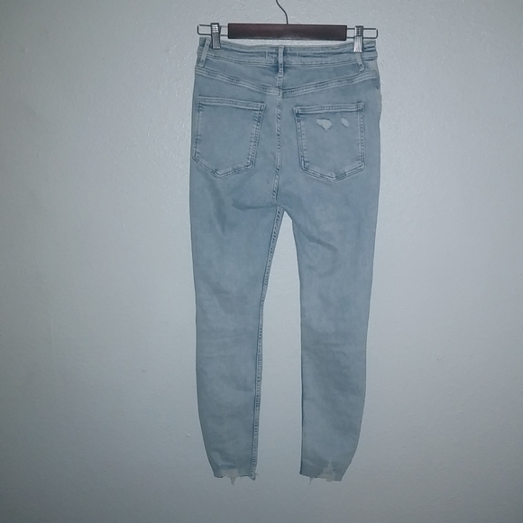 We The Free 25x27 Distressed High Waisted Button Fly Skinny Ankle Jeans - Picture 3 of 5